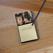 Load image into Gallery viewer, Borzoi Cozy Christmas Sticky Note Holder- Refiilable Desk Accessory Note Pad