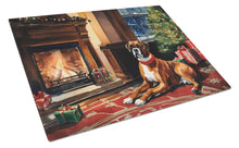 Load image into Gallery viewer, Boxer Cozy Christmas Glass Cutting Boards – Durable, Decorative Kitchen Art Large