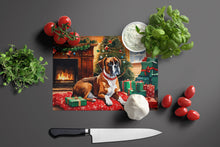 Load image into Gallery viewer, Boxer Cozy Christmas Glass Cutting Boards – Durable, Decorative Kitchen Art Large