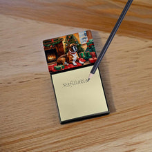 Load image into Gallery viewer, Boxer Cozy Christmas Sticky Note Holder- Refiilable Desk Accessory Note Pad