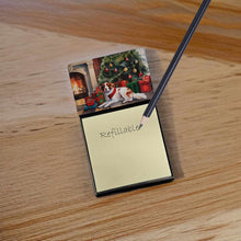 Load image into Gallery viewer, Brittany Cozy Christmas Sticky Note Holder- Refiilable Desk Accessory Note Pad
