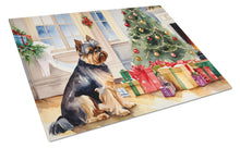 Load image into Gallery viewer, Brussels Griffon Cozy Christmas Glass Cutting Boards – Durable, Decorative Kitchen Art Large