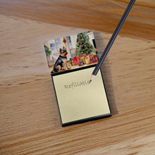 Load image into Gallery viewer, Brussels Griffon Cozy Christmas Sticky Note Holder- Refiilable Desk Accessory Note Pad