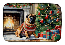 Load image into Gallery viewer, Bullmastiff Cozy Christmas Dish Drying Mat