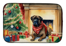 Load image into Gallery viewer, Bullmastiff Cozy Christmas Dish Drying Mat
