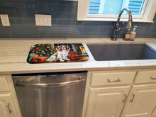 Load image into Gallery viewer, Cavalier Spaniel Cozy Christmas Dish Drying Mat