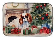 Load image into Gallery viewer, Cavalier Spaniel Cozy Christmas Dish Drying Mat