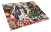 Load image into Gallery viewer, Cavalier Spaniel Cozy Christmas Glass Cutting Boards – Durable, Decorative Kitchen Art Large