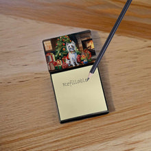 Load image into Gallery viewer, Chinese Crested Cozy Christmas Sticky Note Holder- Refiilable Desk Accessory Note Pad
