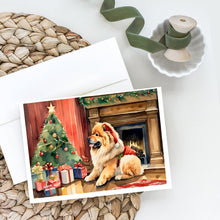 Load image into Gallery viewer, Chow Chow Cozy Christmas Greeting Cards - Blank Note Cards – 8-Pack of Artist-Designed Cards with Envelopes