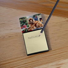 Load image into Gallery viewer, Cocker Spaniel Cozy Christmas Sticky Note Holder- Refiilable Desk Accessory Note Pad