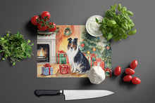 Load image into Gallery viewer, Collie Cozy Christmas Glass Cutting Boards – Durable, Decorative Kitchen Art Large