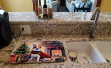 Load image into Gallery viewer, Corgi Cozy Christmas Dish Drying Mat