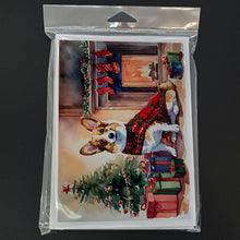 Load image into Gallery viewer, Corgi Cozy Christmas Greeting Cards - Blank Note Cards – 8-Pack of Artist-Designed Cards with Envelopes