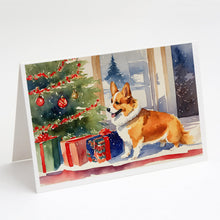 Load image into Gallery viewer, Corgi Cozy Christmas Greeting Cards - Blank Note Cards – 8-Pack of Artist-Designed Cards with Envelopes