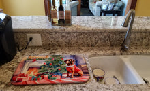 Load image into Gallery viewer, Dachshund Cozy Christmas Dish Drying Mat