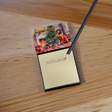 Load image into Gallery viewer, Dachshund Cozy Christmas Sticky Note Holder- Refiilable Desk Accessory Note Pad