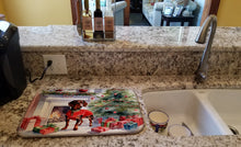 Load image into Gallery viewer, Dachshund Cozy Christmas Dish Drying Mat