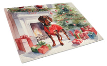 Load image into Gallery viewer, Dachshund Cozy Christmas Glass Cutting Boards – Durable, Decorative Kitchen Art Large