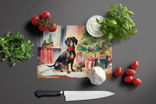 Load image into Gallery viewer, Dachshund Cozy Christmas Glass Cutting Boards – Durable, Decorative Kitchen Art Large