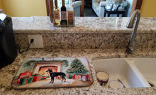 Load image into Gallery viewer, Doberman Pinscher Cozy Christmas Dish Drying Mat