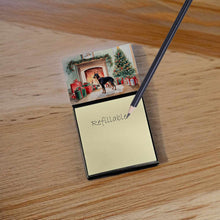 Load image into Gallery viewer, Doberman Pinscher Cozy Christmas Sticky Note Holder- Refiilable Desk Accessory Note Pad