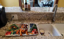 Load image into Gallery viewer, Dogue de Bordeaux Cozy Christmas Dish Drying Mat