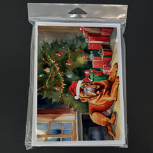 Load image into Gallery viewer, Dogue de Bordeaux Cozy Christmas Greeting Cards - Blank Note Cards – 8-Pack of Artist-Designed Cards with Envelopes