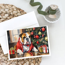 Load image into Gallery viewer, English Bulldog Cozy Christmas Greeting Cards - Blank Note Cards – 8-Pack of Artist-Designed Cards with Envelopes
