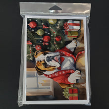 Load image into Gallery viewer, English Bulldog Cozy Christmas Greeting Cards - Blank Note Cards – 8-Pack of Artist-Designed Cards with Envelopes