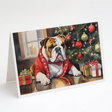 Load image into Gallery viewer, English Bulldog Cozy Christmas Greeting Cards - Blank Note Cards – 8-Pack of Artist-Designed Cards with Envelopes