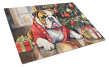 Load image into Gallery viewer, English Bulldog Cozy Christmas Glass Cutting Boards – Durable, Decorative Kitchen Art Large
