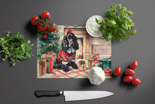 Load image into Gallery viewer, English Cocker Spaniel Cozy Christmas Glass Cutting Boards – Durable, Decorative Kitchen Art Large