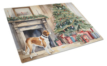 Load image into Gallery viewer, English Foxhound Cozy Christmas Glass Cutting Boards – Durable, Decorative Kitchen Art Large