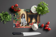 Load image into Gallery viewer, English Springer Spaniel Cozy Christmas Glass Cutting Boards – Durable, Decorative Kitchen Art Large