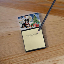 Load image into Gallery viewer, Entlebucher Mountain Dog Cozy Christmas Sticky Note Holder- Refiilable Desk Accessory Note Pad