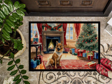 Load image into Gallery viewer, Finnish Spitz Cozy Christmas Doormat - Large 24x36 – Indoor/Outdoor Floor Mat with Artistic Flair