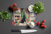 Load image into Gallery viewer, Flat-Coated Retriever Cozy Christmas Glass Cutting Boards – Durable, Decorative Kitchen Art Large