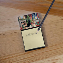 Load image into Gallery viewer, Flat-Coated Retriever Cozy Christmas Sticky Note Holder- Refiilable Desk Accessory Note Pad