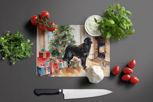 Load image into Gallery viewer, Flat-Coated Retriever Cozy Christmas Glass Cutting Boards – Durable, Decorative Kitchen Art Large