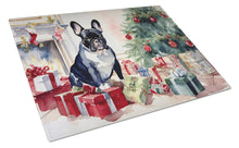 Load image into Gallery viewer, French Bulldog Cozy Christmas Glass Cutting Boards – Durable, Decorative Kitchen Art Large