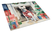 Load image into Gallery viewer, French Bulldog Cozy Christmas Glass Cutting Boards – Durable, Decorative Kitchen Art Large