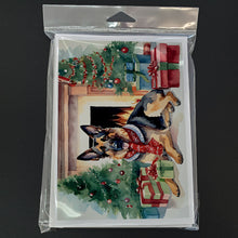 Load image into Gallery viewer, German Shepherd Cozy Christmas Greeting Cards - Blank Note Cards – 8-Pack of Artist-Designed Cards with Envelopes