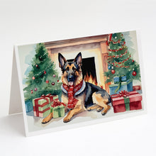Load image into Gallery viewer, German Shepherd Cozy Christmas Greeting Cards - Blank Note Cards – 8-Pack of Artist-Designed Cards with Envelopes