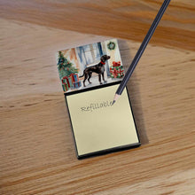 Load image into Gallery viewer, German Shorthaired Pointer Cozy Christmas Sticky Note Holder- Refiilable Desk Accessory Note Pad
