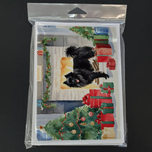 Load image into Gallery viewer, German Spitz Cozy Christmas Greeting Cards - Blank Note Cards – 8-Pack of Artist-Designed Cards with Envelopes