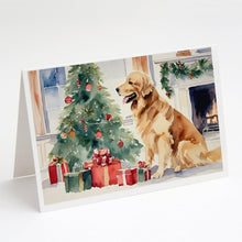 Load image into Gallery viewer, Golden Retriever Cozy Christmas Greeting Cards - Blank Note Cards – 8-Pack of Artist-Designed Cards with Envelopes