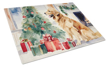 Load image into Gallery viewer, Golden Retriever Cozy Christmas Glass Cutting Boards – Durable, Decorative Kitchen Art Large