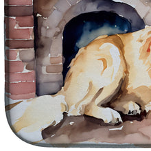 Load image into Gallery viewer, Golden Retriever Cozy Christmas Dish Drying Mat
