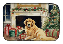 Load image into Gallery viewer, Golden Retriever Cozy Christmas Dish Drying Mat